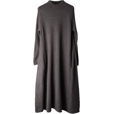 文艺范春秋冬针织大码厚连衣裙