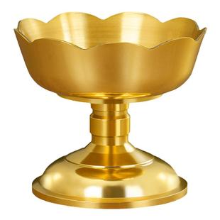 纯黄铜烛台佛堂家用上供酥油灯座莲花蜡烛台菩萨长明灯供奉用品