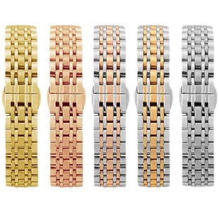 适配罗西尼飞亚达四叶草手表带女士钢带表链时尚款蝴蝶扣配件通用