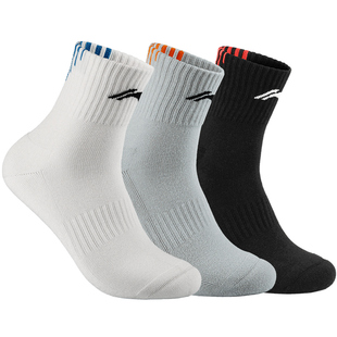 李宁袜子男女运动秋冬运动袜吸汗透气防臭中筒袜跑步篮球防滑长袜