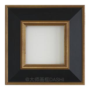 定制展览实木画框空框油画外框装裱复古新古典黑金色相框照片挂墙