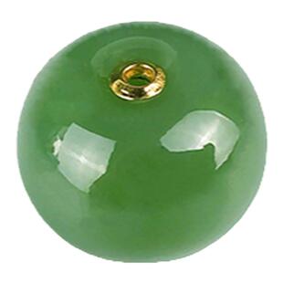 【福路通】天然和田碧玉粉青18K金镶嵌路路通转运珠吊坠