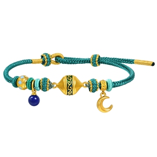 周生生华宇文化祝福黄金足金镶嵌青金石忍冬纹手链95615B定价