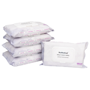 NuMedical 出口款成人用湿巾大尺寸便携实惠装家用湿纸巾50抽