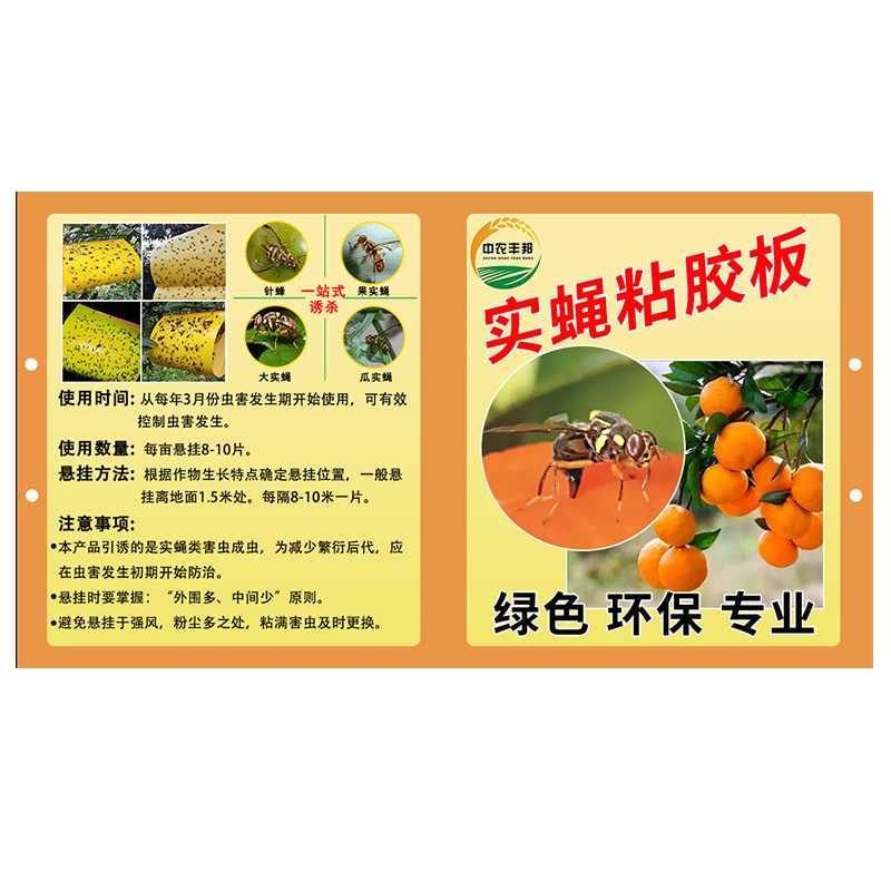 瓜果实蝇粘胶板诱实蝇粘虫板果实蝇纸贴针蜂诱捕器果树瓜果园专用
