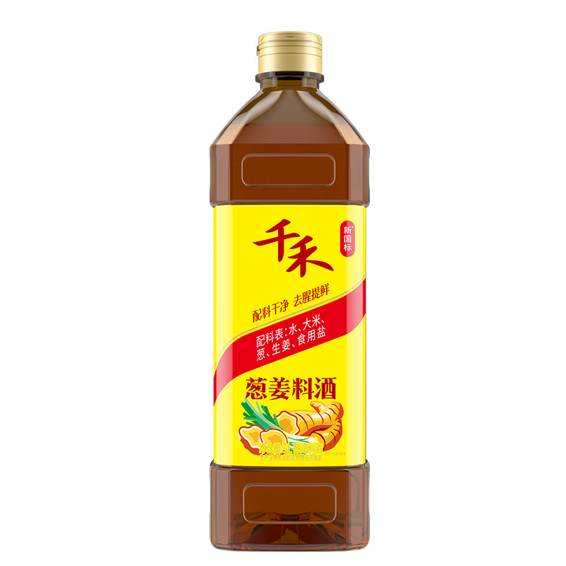 千禾葱姜料酒1L大瓶实惠装