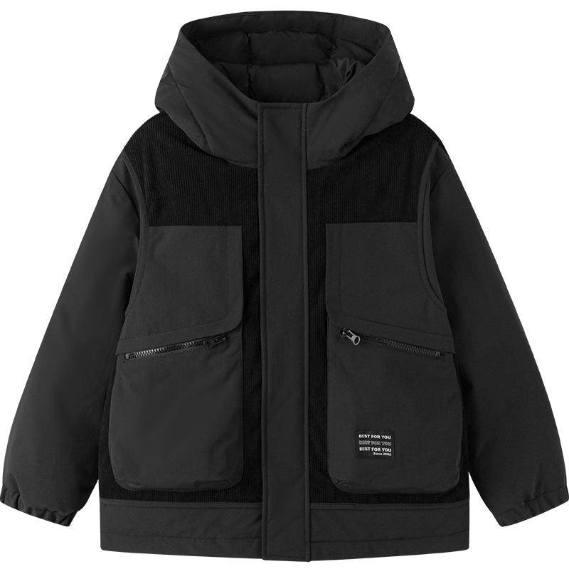 巴拉巴拉balaOne童装男童羽绒服2025新款保暖外套防泼水冬假两件