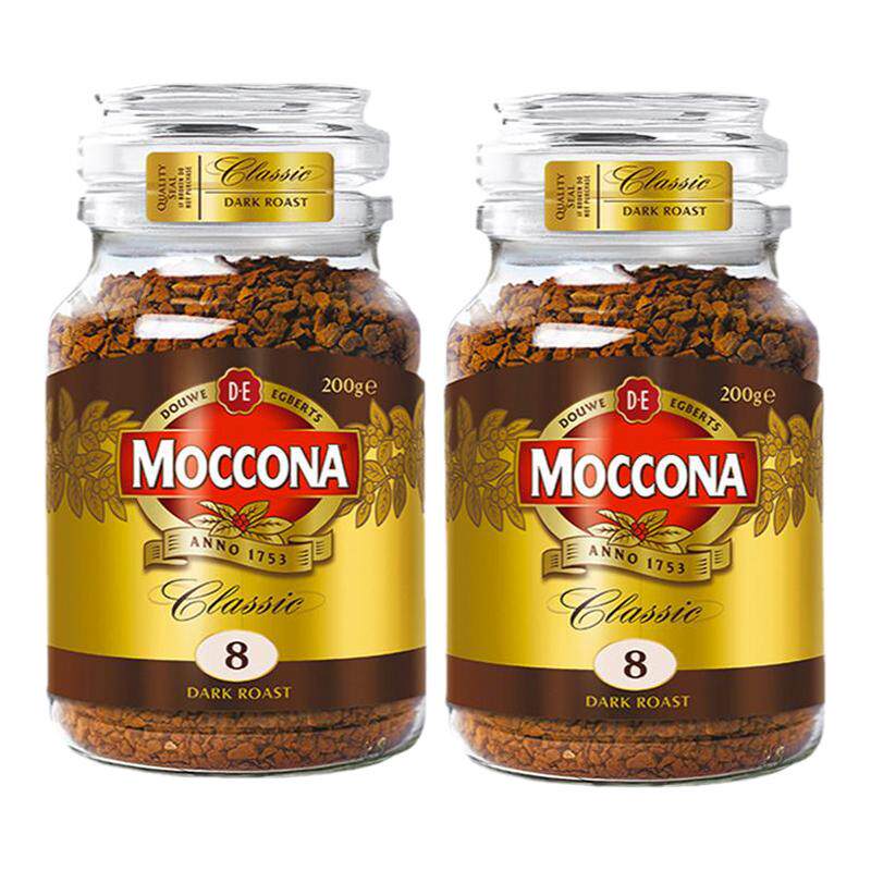 moccona摩可纳咖啡8号深度100g冻干10号意式200g黑咖啡打奶泡器