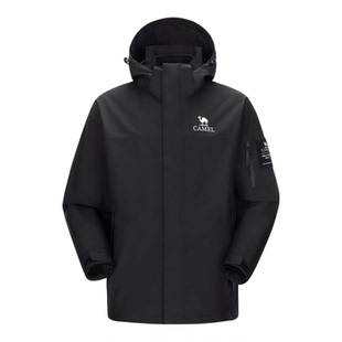 骆驼户外冲锋衣三合一男女款防风防水秋冬外套保暖女士徒步登山服