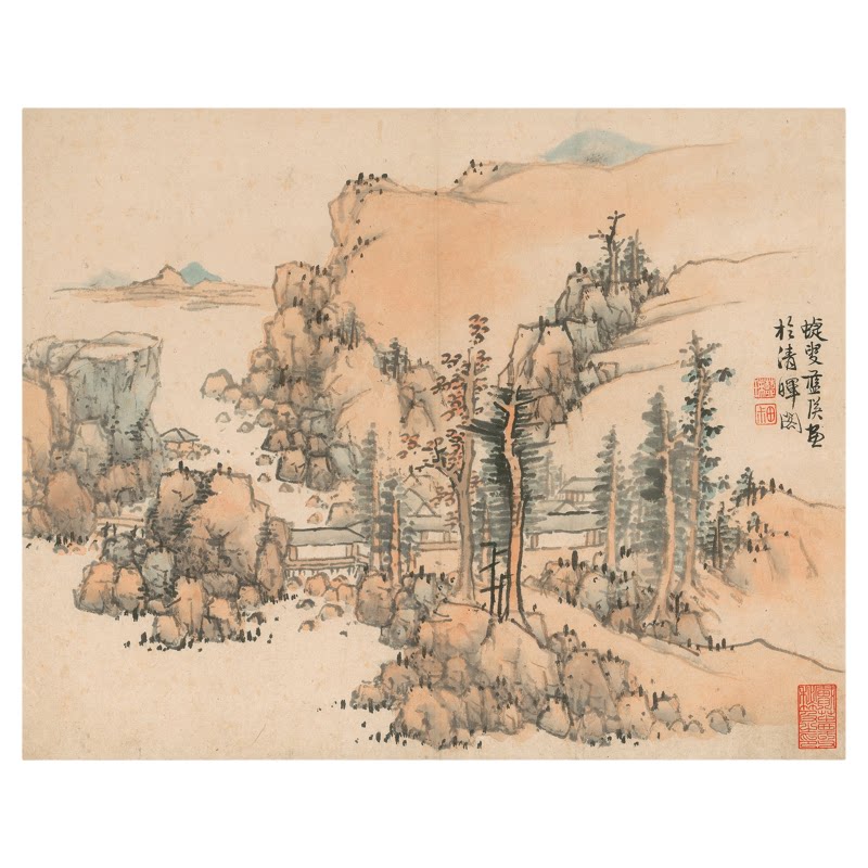 蓝瑛山水画册仿宋元名家画
