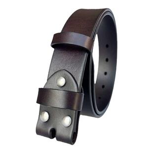 皮带男款真皮无头针扣不带扣头头层牛皮休闲皮带条加厚牛仔裤腰带