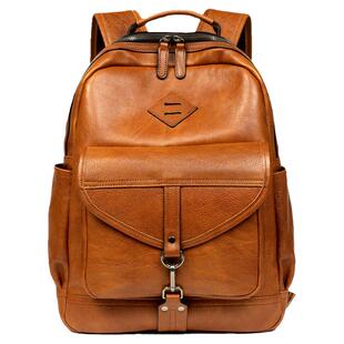 慢时光潮流休闲真皮背包通勤头层植鞣牛皮双肩包旅行电脑包男女款