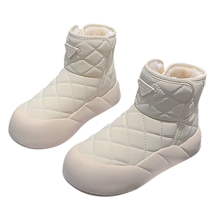 舒适加绒雪地靴女保暖冬季新款厚底松糕短靴纯美百搭套筒面包棉鞋