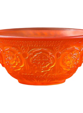 七彩琉璃供碗斋饭碗佛堂家用贡品清水碗七供八供圣水杯八吉祥贡碗