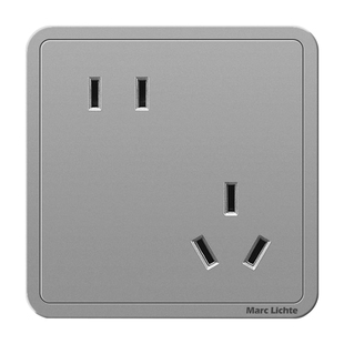 枪灰色开关插座面板五孔带开关网线网络二三插排家用墙壁86型暗装