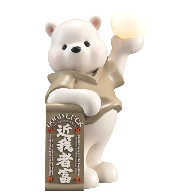 棕榈树招财熊夜灯摆件近我者富