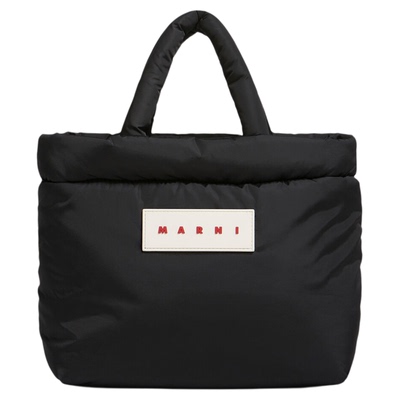 MARNI经典logo通勤拉链托特包