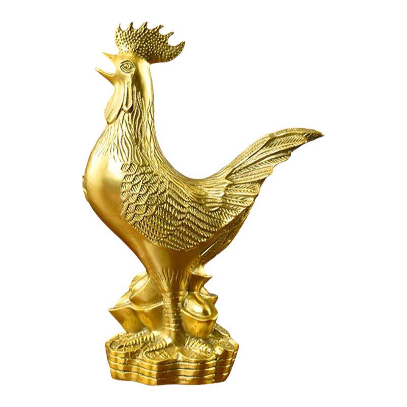 脚踩金元宝公鸡镇宅吉祥物