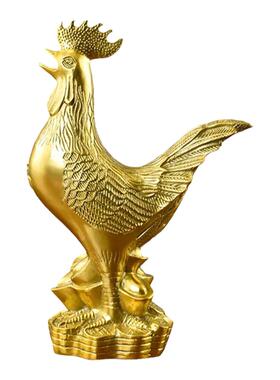 脚踩金元宝公鸡镇宅吉祥物