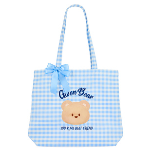 MINISO名创优品GWENBEAR单肩包学生可爱百搭小熊托特包帆布包潮流