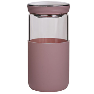 宽口玻璃杯带盖大口径水杯防烫便携高颜值日系夏季杯子女办公室用