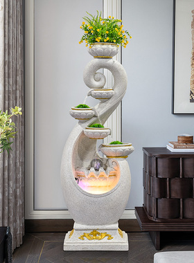 欧式流水摆件循环水生财客厅假山简约山水现代喷泉加湿器景观造景
