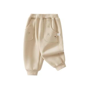 贝肽斯女童裤子加绒加厚保暖冬季卫裤2025新款童装宝宝长裤束脚