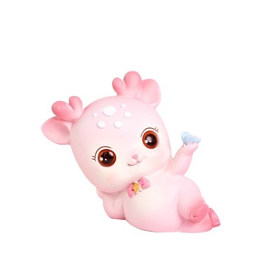 可爱小鹿治愈情绪树脂汽车摆件