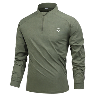 Taylormade泰勒梅高尔夫长袖速干男士t恤户外运动跑步骑行服春秋