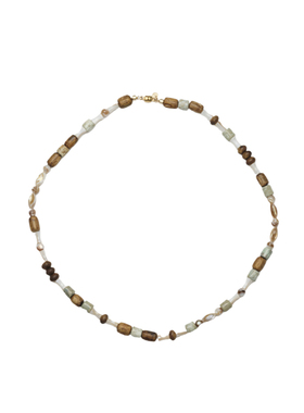 【现货】子休 25PS 天青·项链 绿奇沉香绿草松/蝶贝/美国14K注金