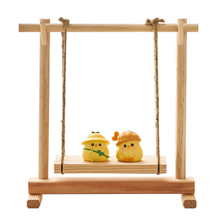 简约治愈系花架实木摆件桌面置物架秋千小型绿植摆放木架装饰摆设