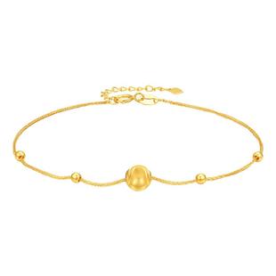 【百亿补贴】TSL谢瑞麟猫眼珠18K金手链简约金珠手饰K黄女士BE539