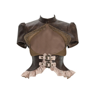 血液供给原创◆烈龙吟 PU做旧复古蒸汽朋克欧式外搭开衫外套上衣