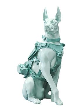 轻奢杜宾犬狗客厅玄关酒柜摆件公司前台柜台装饰品乔迁开业送礼