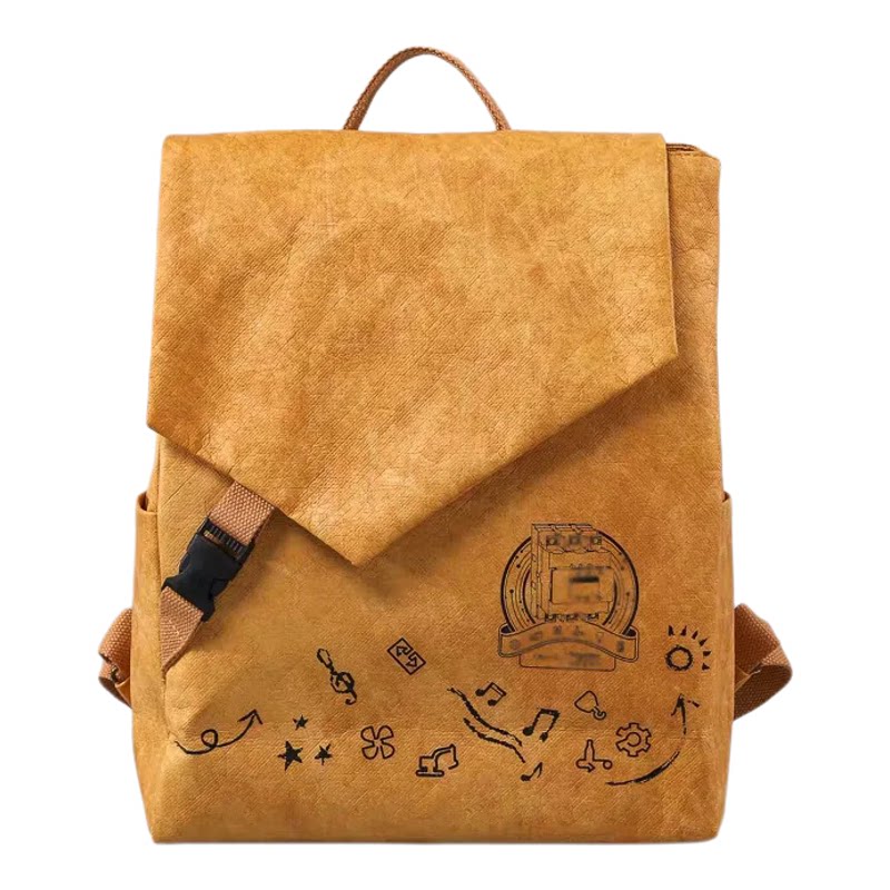 新品揉纹杜邦纸袋定制双肩背书包订做印刷logo图环保车展礼品会议