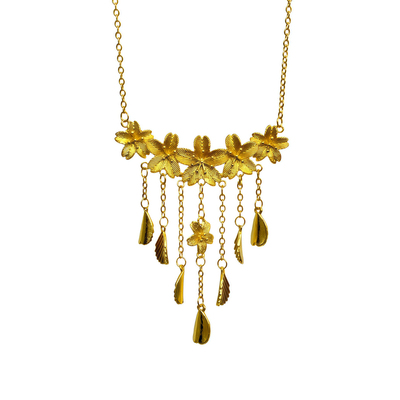 新中式婚礼格桑花项链假三金五金