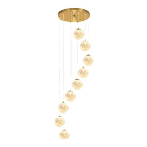 3D打印月球楼梯吊灯长吊灯复式楼楼梯间别墅氛围客厅挑空长线吊灯