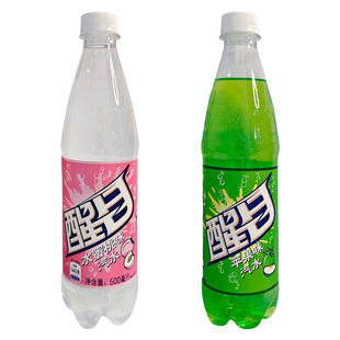 醒目苹果味水蜜桃味汽水500ml果味饮料带汽碳酸饮料解渴解暑汽水