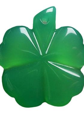 玛瑙玉髓冰透四叶草吊坠幸运玉坠