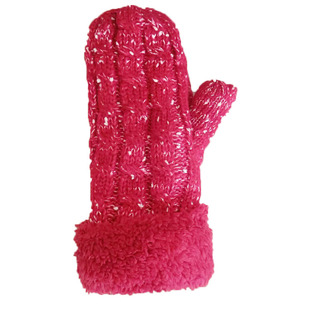 纤衣姐姐 冬 毛线针织加绒保暖 可爱连线骑乘手套