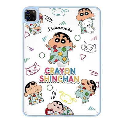 超创意适用无盖ipadair45保护壳mini67磁吸笔槽pro11/12.9亚克力2021款10.2寸可爱小新10/11代2025平板套9.7