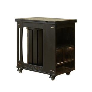 实木边几可移动茶几家用多功能沙发边几柜客厅茶桌折叠餐桌小推车