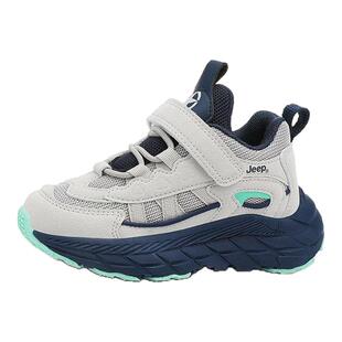 jeep男童鞋子秋冬皮面加绒防水运动鞋中大童女童2025年官方儿童鞋