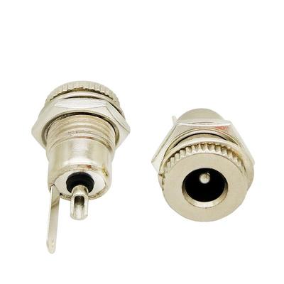 DC电源母座焊接5.5面板打孔固定