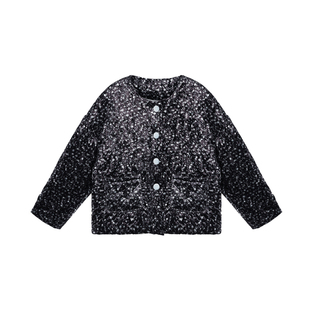 leobaby女童棉服2023新款儿童外套丝绒小碎花加棉中大童保暖上衣