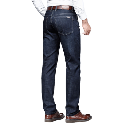 罗蒙牛仔裤宽松直筒加厚秋冬