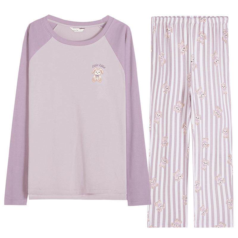 康妮雅春秋新款女纯棉甜美家居服