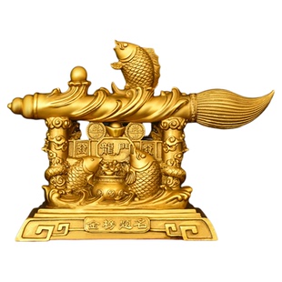 黄铜文昌笔摆件鱼跃龙门办公室吉祥物装饰工艺品店铺开业送礼