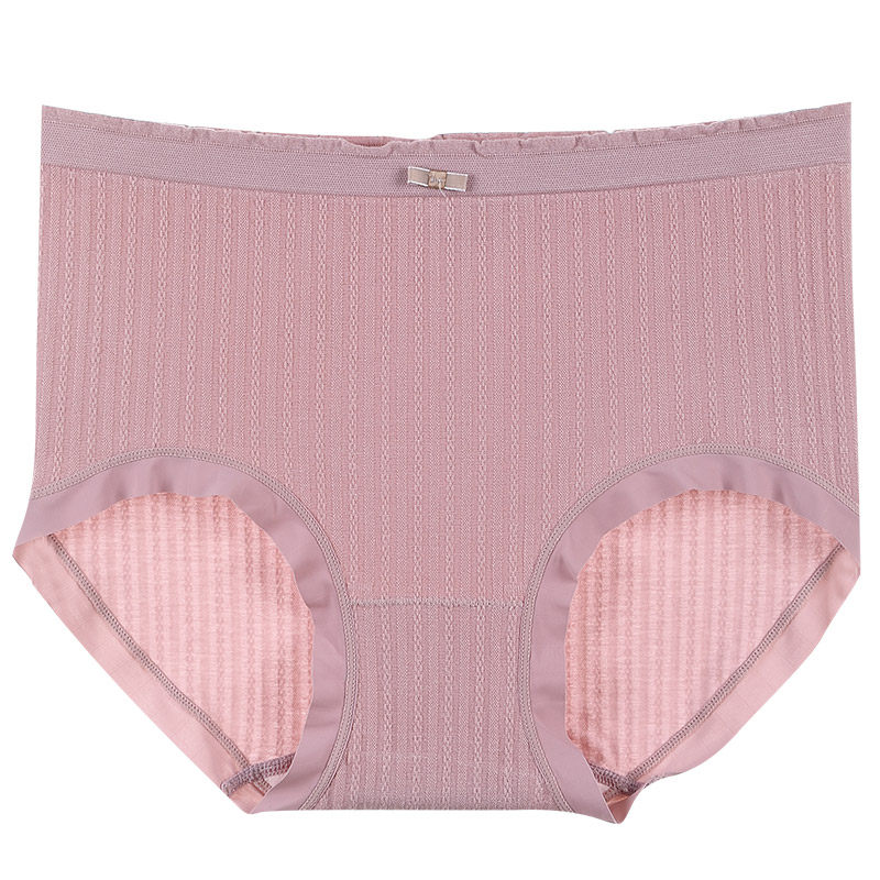 大码内裤女高腰提花有机棉无缝裸感高弹亲肤200斤胖mm舒适纯棉档