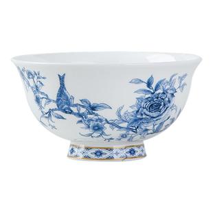 景德镇吃饭碗汤碗防烫高脚碗2025碗骨瓷新款餐具盘子青花瓷碗家用